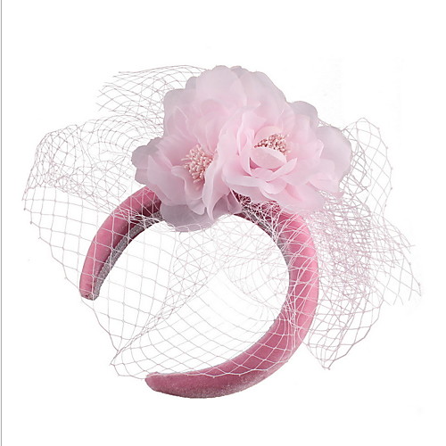 

Sweet Feathers / Net Fascinators with Flower 1pc Wedding / Party / Evening Headpiece