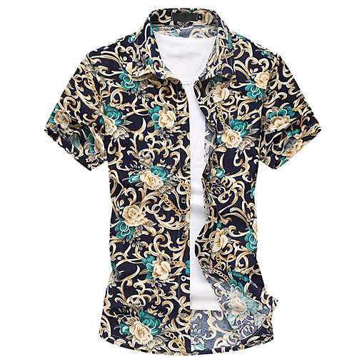 

Men's Shirt Graphic Short Sleeve Daily Tops Casual Green