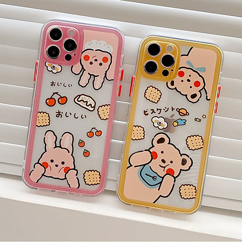

Phone Case For Apple Back Cover iPhone 12 Pro Max 11 SE 2020 X XR XS Max 8 7 Shockproof Dustproof Cartoon Geometric Pattern Animal TPU