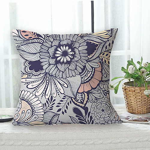 

Floral Double Side Cushion Cover 1PC Soft Decorative Square Throw Pillow Cover Cushion Case Pillowcase for Bedroom Livingroom Superior Quality Machine Washable Outdoor Cushion for Sofa Couch Bed Chair