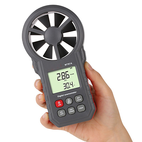 

Digital Anemometer Handheld Wind Speed Meter WT87A for Measuring Speed, Temperature and Chill with Backlight LCD