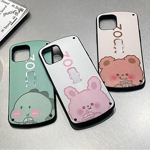 

Phone Case For Apple Back Cover iPhone 12 Pro Max 11 SE 2020 X XR XS Max 8 7 Shockproof Dustproof with Stand Cartoon Animal TPU