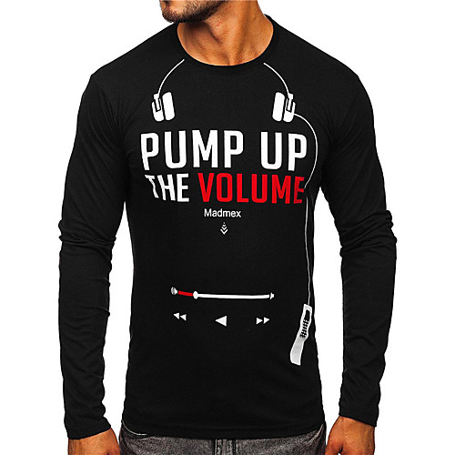 

Men's Unisex Tee T shirt Shirt 3D Print Graphic Prints Letter Print Long Sleeve Daily Tops Casual Designer Big and Tall White Black Red