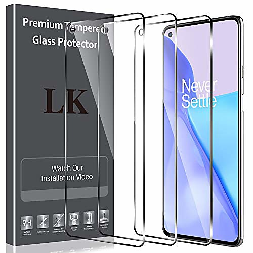 

3 pack screen protector compatible with oneplus 9 / oneplus 9r tempered glass 9h hardness, not fit for oneplus 9 pro, case friendly, ultra thin high definition, bubble free