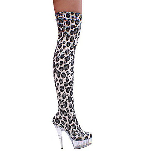 

Women's Boots Pumps Round Toe Closed Toe Over The Knee Boots Thigh High Boots Daily Beach PU Solid Colored White