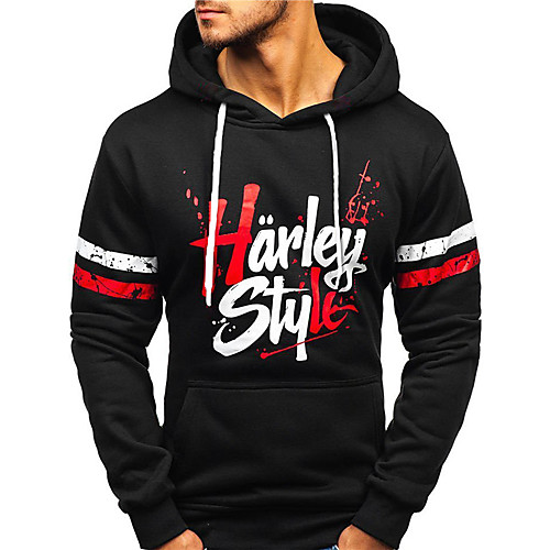 

Men's Unisex Hoodie Graphic Prints Letter Print Daily Sports 3D Print 3D Print Casual Hoodies Sweatshirts Black