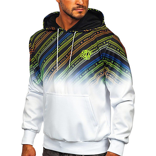

Men's Unisex Hoodie Stripes Graphic Prints Print Daily Sports 3D Print 3D Print Casual Hoodies Sweatshirts White