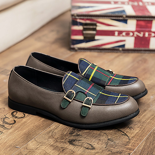 

Men's Loafers & Slip-Ons Penny Loafers British Daily Nappa Leather Breathable Non-slipping Wear Proof Green Brown BlackGray Spring / Buckle