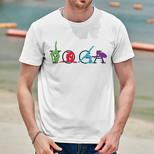 

Men's Unisex Tee T shirt Shirt Hot Stamping Sports Graphic Prints Print Short Sleeve Casual Tops Cotton Basic Designer Big and Tall White