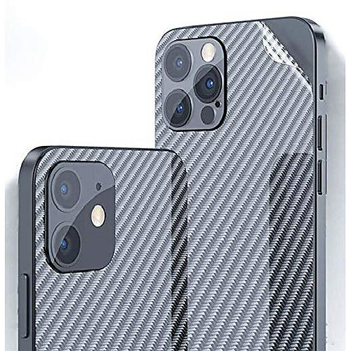 

for iphone 12 pro max back screen protector 3d carbon fiber ultra thin protective film-2 packs-transparent