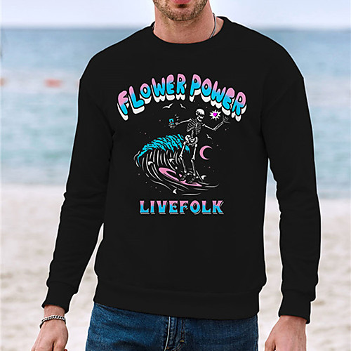 

Men's Unisex Sweatshirt Graphic Prints Skull Print Daily Sports 3D Print 3D Print Casual Hoodies Sweatshirts Black