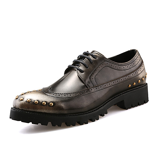 

Men's Oxfords Dress Shoes Party Collections Casual Daily Party & Evening PU Non-slipping Wear Proof Red Silver Gradient Fall Spring / Beading