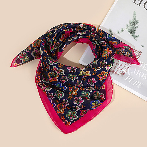 

Women's Square Scarf Holiday Multi-color Scarf Floral