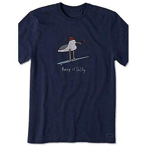 

Men's Unisex Tee T shirt Shirt Hot Stamping Graphic Prints Bird Animal Plus Size Print Short Sleeve Casual Tops 100% Cotton Basic Designer Big and Tall Round Neck Navy Blue / Sports / Summer