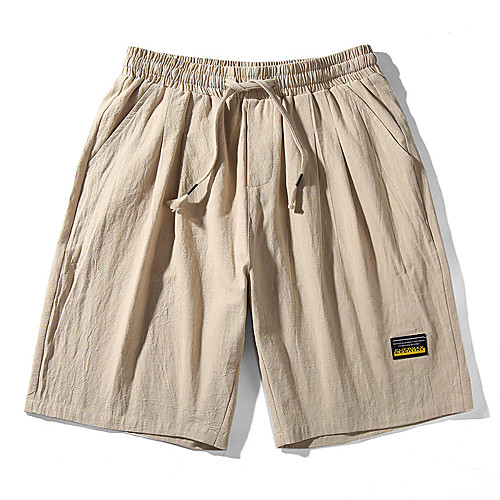 

Men's Sporty Casual Breathable Soft Daily Sports Chinos Shorts Pants Solid Color Knee Length Pocket Elastic Waist Blue Grey Khaki Green Black