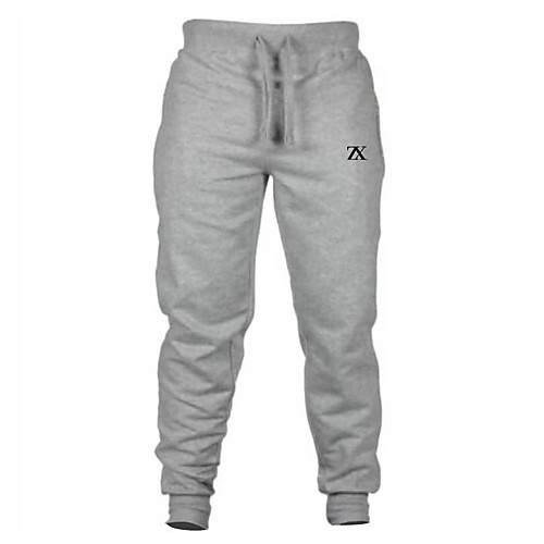 

Men's Casual / Sporty Sports Outdoor Sports Casual Sports Pants Sweatpants Pants Letter Full Length Print Light gray Black