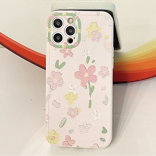 

Phone Case For Apple Back Cover iPhone 12 Pro Max 11 SE 2020 X XR XS Max 8 7 Shockproof Dustproof Geometric Pattern Flower TPU
