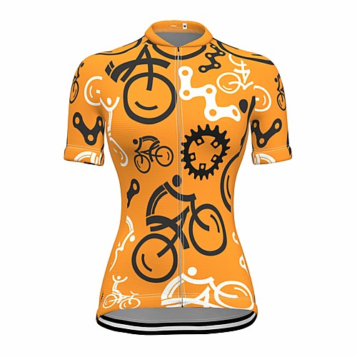 

21Grams Women's Short Sleeve Cycling Jersey Summer Spandex Orange Gear Bike Top Mountain Bike MTB Road Bike Cycling Quick Dry Moisture Wicking Sports Clothing Apparel / Stretchy / Athleisure