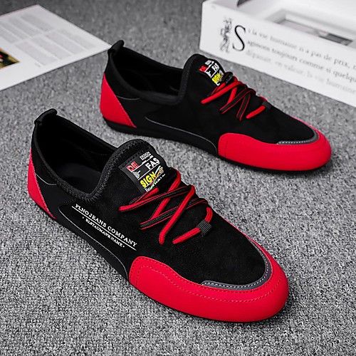 

Men's Loafers & Slip-Ons Comfort Loafers Sporty Daily PU Elastic Fabric Breathable Non-slipping Wear Proof Black / Red BlackGray Spring Summer