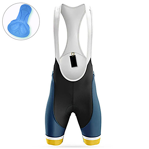 

21Grams Men's Cycling Bib Shorts Spandex Bike Bib Shorts Pants Padded Shorts / Chamois Quick Dry Breathable Sports Stripes Solid Color Blue Mountain Bike MTB Road Bike Cycling Clothing Apparel Bike