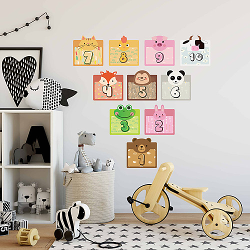 

Children's Cartoon Pattern Hopscotch Floor Stickers Kindergarten Early Education Interactive Decoration Animal Playground Jumping Grid Floor Decoration Stickers