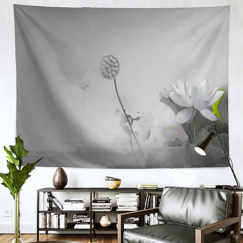 

Chinese Style Wall Tapestry Art Decor Blanket Curtain Hanging Home Bedroom Living Room Decoration Polyester Lotus