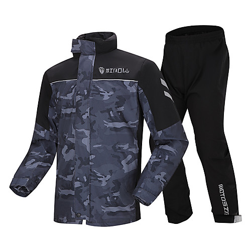 

Men's Rain Suit Rain Jacket Pants Hoodie Jacket Outdoor Reflective Waterproof Breathable Stain Resistant Clothing Suit Fishing Camping & Hiking Running Camouflage