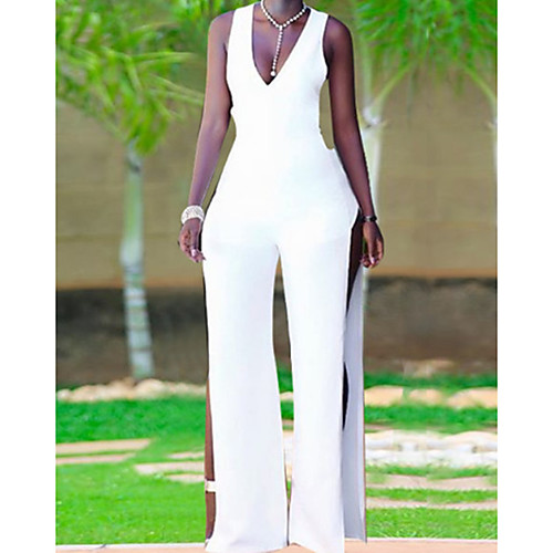 

Women's Casual 2021 White Black Jumpsuit Solid Color