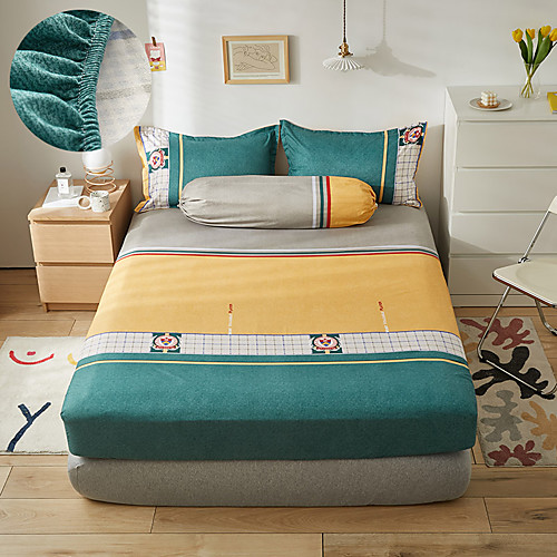 

1PC Soft Printed Fitted Sheet With Elastic Band Bed Sheet Cover (No Pillowcases)Full Queen King Size Dropshipping
