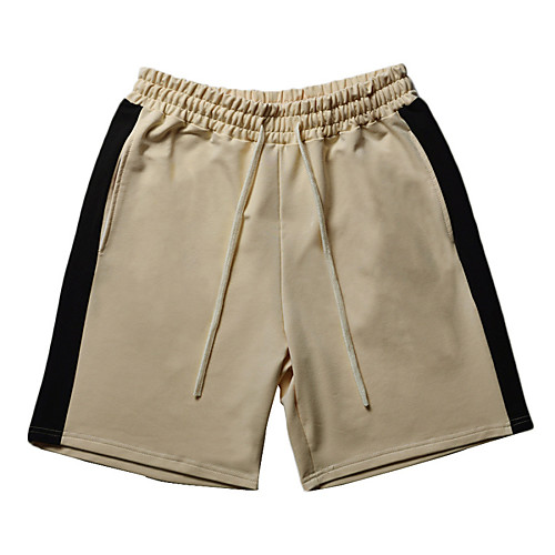 

Men's Casual / Sporty Sports Outdoor Sports Cotton Slim Casual Sports Sweatpants Shorts Pants Letter Short Print Grey Black Beige / Summer / Drawstring / Elasticity