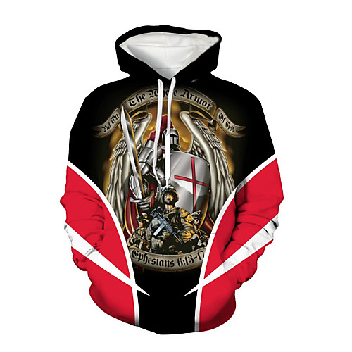 

Men's Pullover Hoodie Sweatshirt Graphic Hooded Daily Weekend 3D Print Basic Casual Hoodies Sweatshirts Black