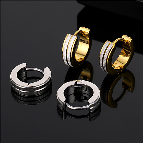 

Stainless Steel Hoop Earrings for Men Women, Silver/Black Hoop Earrings for Boys, Hypoallergenic Round Huggies Earrings,Fashion Punk Earrings Piercing Jewelry for Teens Girls