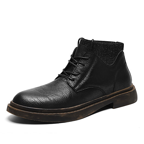 

Men's Boots Martin Boots Casual Daily PU Breathable Non-slipping Wear Proof Gray Black Fall