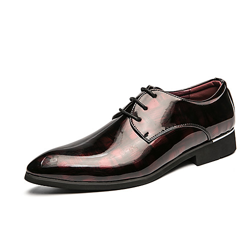 

Men's Oxfords Printed Oxfords Business Vintage Classic Daily Party & Evening Patent Leather Synthetics Height-increasing Wear Proof Red Green Black Gradient Color Block Fall Winter