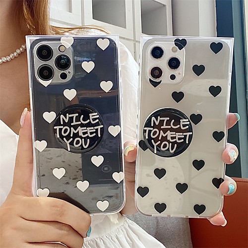 

Phone Case For Apple Back Cover iPhone 12 Pro Max 11 SE 2020 X XR XS Max iphone 7Plus / 8Plus Shockproof Dustproof with Stand Graphic Heart TPU