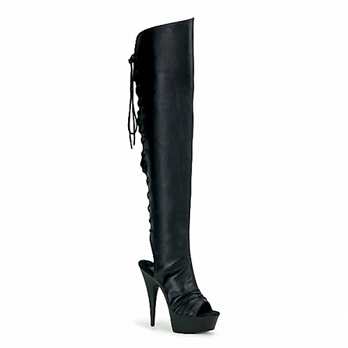 

Women's Boots Demonia Boots Stripper Boots Summer Boots Platform Pumps Round Toe Closed Toe Over The Knee Boots Thigh High Boots Daily Beach PU Solid Colored Black