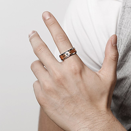 

Ring Mixed Color Silver Stainless Steel Zircon Stylish Simple European 1pc 6 7 8 9 10
