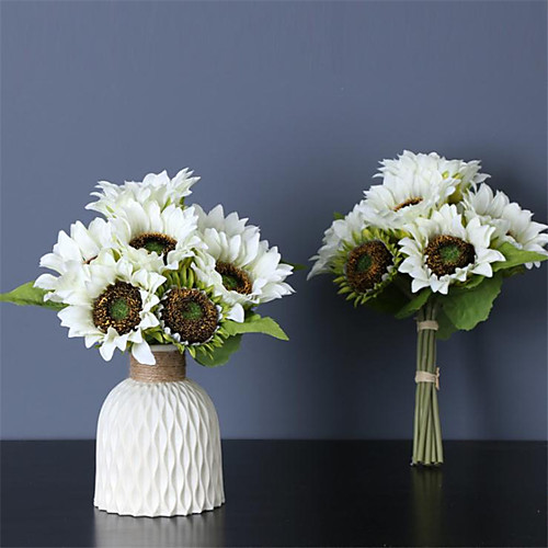 

38cm Imitation Flower Sunflower New 9 - Head Bouquet Sunflower Artificial Flower Bridal Photographer Holding The Imitation Bouquet