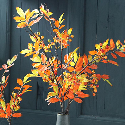 

88cm 3pcs Retro Style Simulation Of Autumn Fruit Maple Leaf Flower Arrangement
