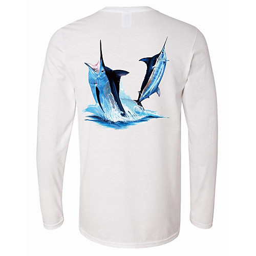 

CAWANFLY Men's Fishing Shirt Outdoor Long Sleeve UPF50 UV Protection Quick Dry Lightweight Breathable Top Autumn / Fall Spring Summer Athleisure Fishing Camping & Hiking White / Micro-elastic