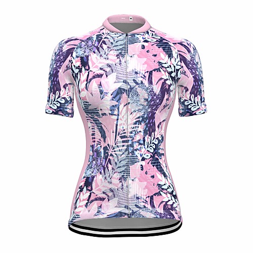 

21Grams Women's Short Sleeve Cycling Jersey Summer Spandex Pink Floral Botanical Bike Top Mountain Bike MTB Road Bike Cycling Quick Dry Moisture Wicking Sports Clothing Apparel / Stretchy