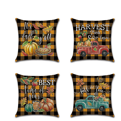 

Autumn Double Side Cushion Cover 1PC Soft Decorative Square Throw Pillow Cover Cushion Case Pillowcase for Bedroom Livingroom Superior Quality Machine Washable Outdoor Cushion for Sofa Couch Bed Chair Pumpkin Fall