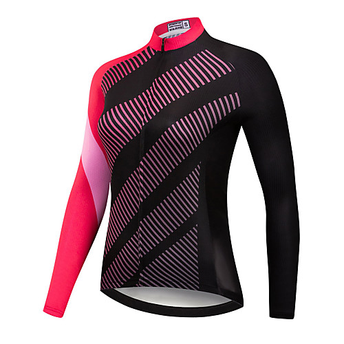 

21Grams Women's Long Sleeve Cycling Jersey Spandex Black Stripes Bike Top Mountain Bike MTB Road Bike Cycling Quick Dry Moisture Wicking Sports Clothing Apparel / Stretchy / Athleisure