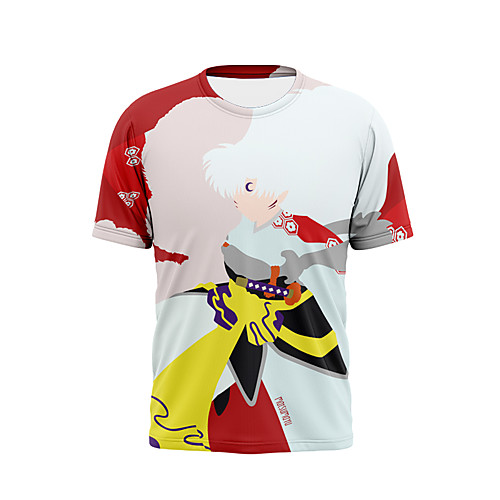 

Inspired by InuYasha Cosplay Anime Cartoon 100% Polyester Print 3D Harajuku Graphic T-shirt For Women's / Men's