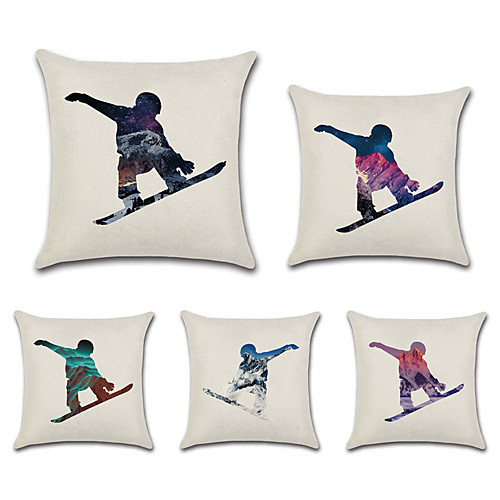 

Sport Double Side Cushion Cover 5PC Soft Decorative Square Throw Pillow Cover Cushion Case Pillowcase for Bedroom Livingroom Superior Quality Machine Washable Outdoor Cushion for Sofa Couch Bed Chair