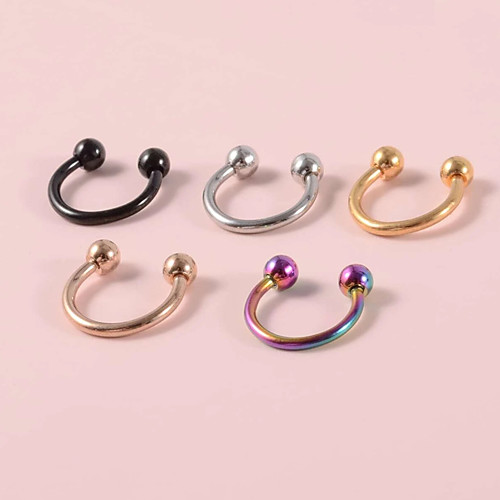 

Nose Piercing Stylish Simple Punk Unisex Body Jewelry For Street Holiday Geometrical Stainless Steel A Grade ABS Rainbow