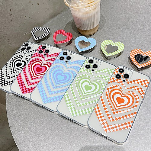

Phone Case For Apple Back Cover iPhone 12 Pro Max 11 SE 2020 X XR XS Max 8 7 Shockproof Dustproof with Stand Graphic Heart TPU
