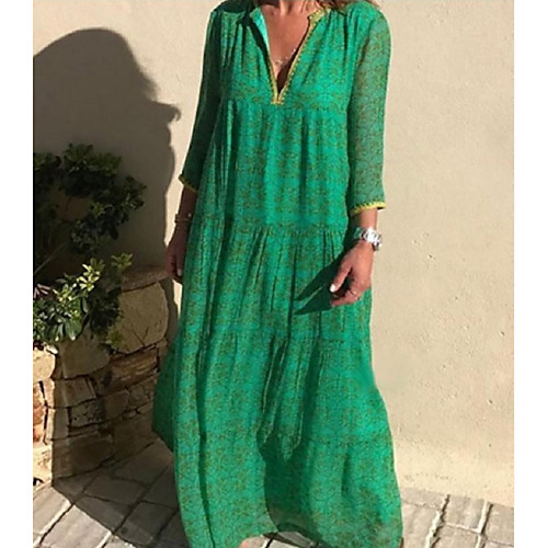 

Women's Loose Maxi long Dress Light Blue Blushing Pink Green Violet Long Sleeve Solid Color Spring Summer Casual 2021 S M L XL XXL XXXL 4XL