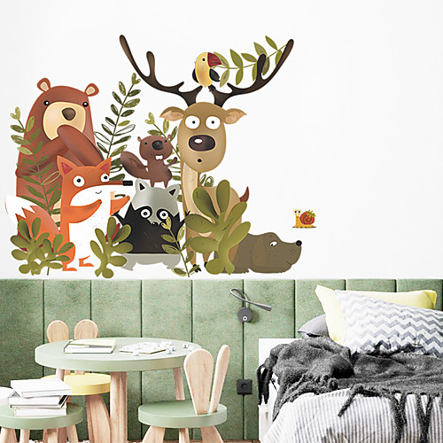 

Animals Cartoon Wall Stickers Living Room Kids Room Kindergarten Removable PVC Home Decoration Wall Decal 1pc