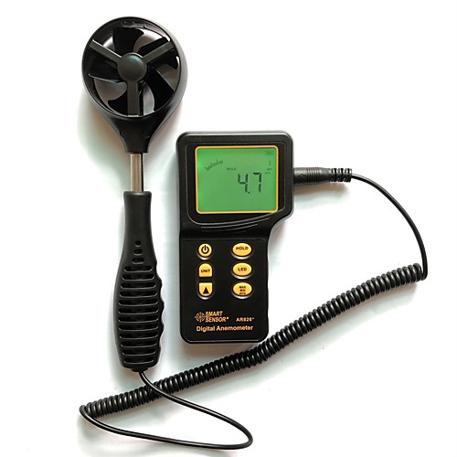 

Smart Sensor 100% AR826 Air Flow Anemometer Wind Meter Wind Gauge Tester 0.3 45 m/s